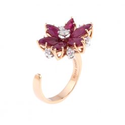 Ruby Flower Shape Ring