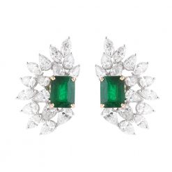 Emeralds Diamond Earrings