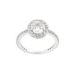 Round Solitaire Surrounded By Diamonds