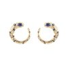 Loop style rose gold earrings with Sapphire
