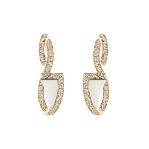 Agate gemstone rose gold earrings