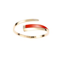 Coral gemstone rose gold bracelet