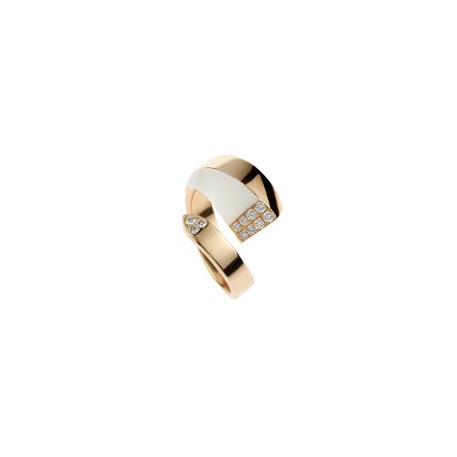 Agate gemstone rose gold ring
