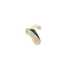 Malachite gemstone rose gold ring