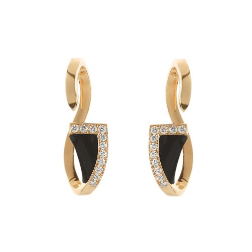 Onyx gemstone rose gold earrings6
