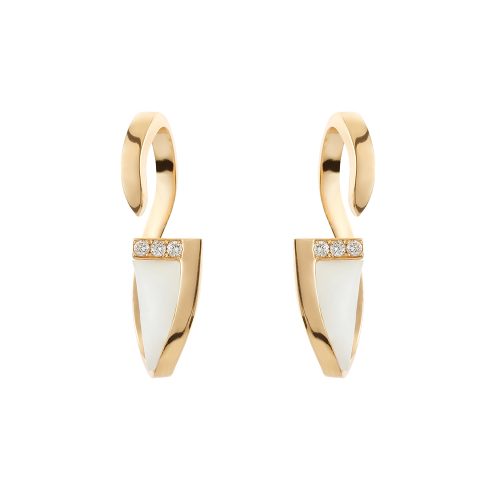 Agate gemstone rose gold earrings