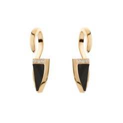 Onyx gemstone rose gold earrings