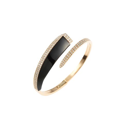 Onyx gemstone rose gold bracelet