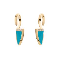 Turquoise gemstone rose gold earrings