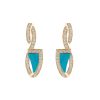 Turquoise gemstone rose gold earrings