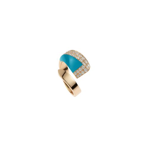 Turquoise gemstone rose gold ring